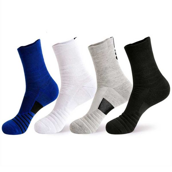 

sports socks 1 pair men running stockings thick sweat sweat-absorbent short middle outdoor walking basketball stocking, Black