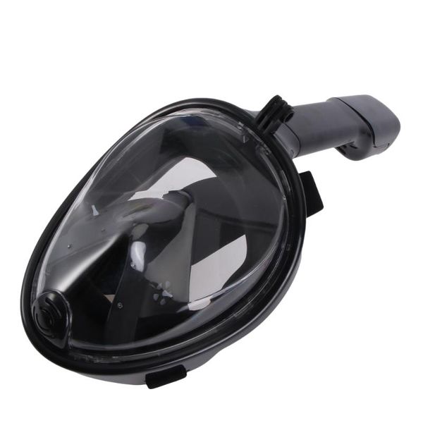 

silicone snorkeling mask practical diving full face design snorkel equipment for men - size s/m (black) masks