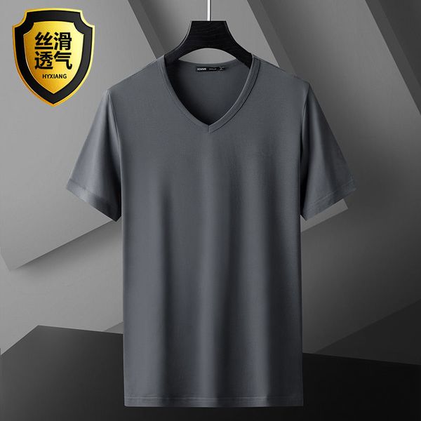 

06 modal cotton short-sleeved soccer jersey men's summer trend solid color ice silk bottoming erseys, football shirt, Black;yellow