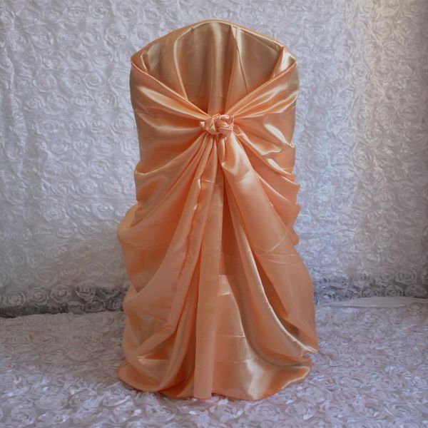 

chair covers 50pcs peach satin cover for wedding restaurant banquet home party dinner decoration
