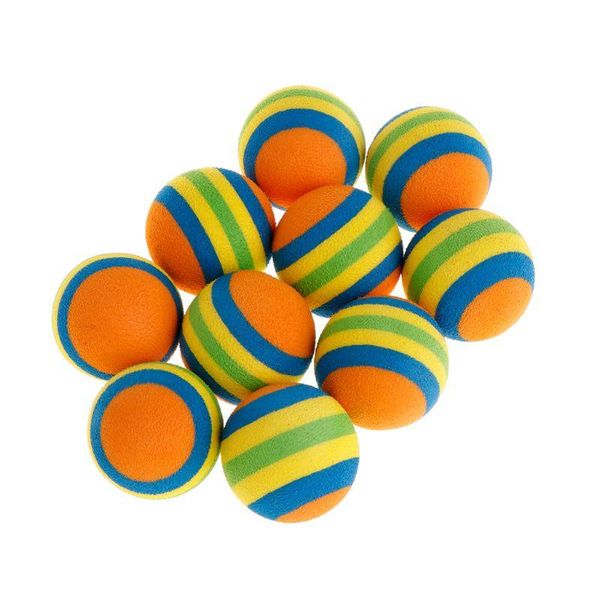 

cat toys 10 pcs/set rainbow ball pet eva soft interactive dog puppy kitten play funny colorful gifts chew balls pets products
