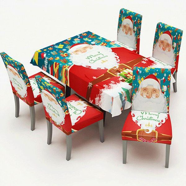 

chair covers home party red santa clause cover hat christmas dinner table cloth decor xmas holiday
