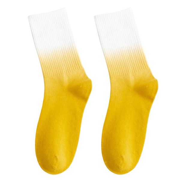 

men's socks fashion gradient rainbow color combed cotton tie dye, Black