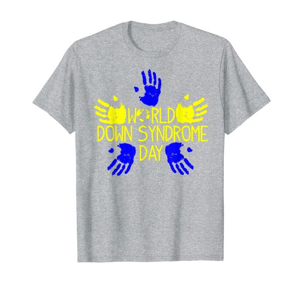 

hand print world down syndrome day t shirt women kids, White;black