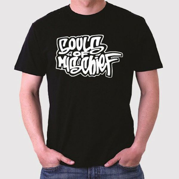 

Souls of Mischief Hip Hop Group Logo Men's Black T-Shirt Size S to 3XL, White;black