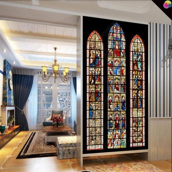 

custom church stained glass 3d po wallpaper european el restaurant corridor industrial decor background mural wall paper wallpapers