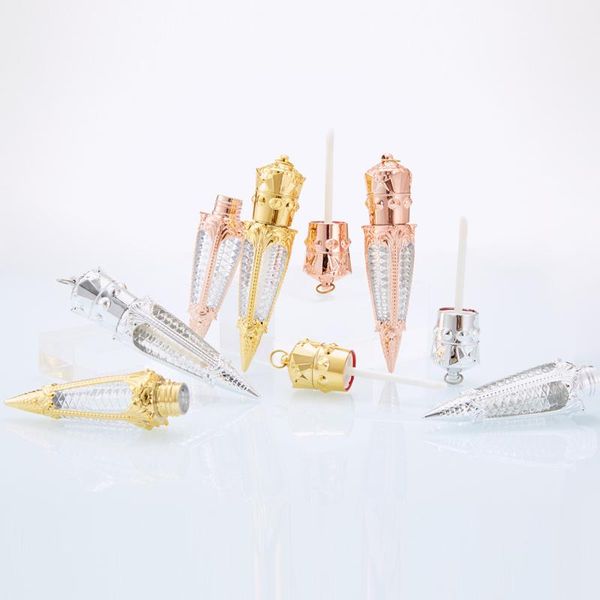 

storage bottles & jars 5ml rose gold crown plastic lip gloss empty tube cosmetic wand lipgloss packaging container 20pcs