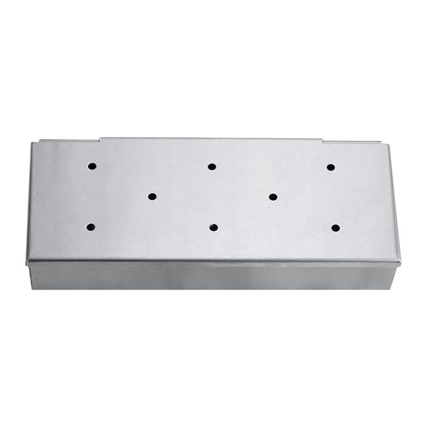 

tools & accessories stainless steel charcoal universal wood chip multi hole rectangle picnic smoker box air holes bacon cooking bbq