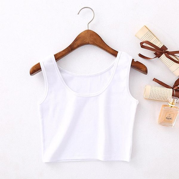 

women's tanks & camis summer 2021 slim render shor sleeveless camisole women short tank solid bodycon navel crop vest tube, White