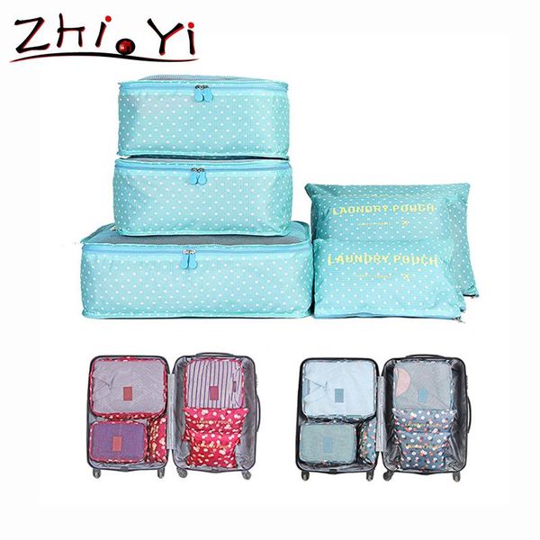 

storage bags 6 pcs/set travel cosmetic toiletries sundries clothing underwear bra organizer accessories