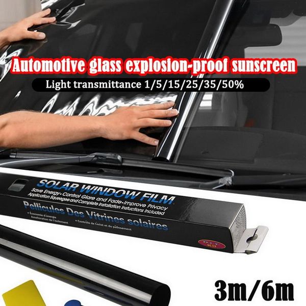 

car sunshade 3mx50cm black window foils tint tinting film roll auto home glass summer solar uv protector sticker films