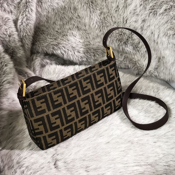 

retro handbag fend minority design old flower bag women's medieval underarm bag new temperament net red embroidery canvas stick small s