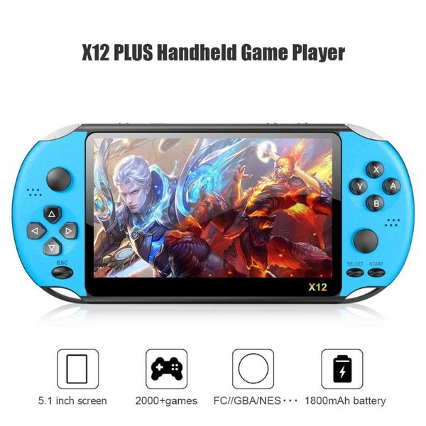 

powkiddy x12 plus 5.1 inch handheld 8gb built-in 2000 games for fc nes player portable players game