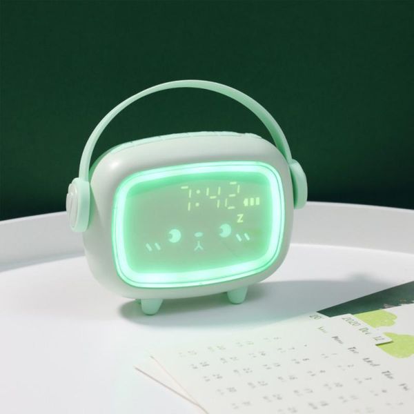

other clocks & accessories cute night light alarm clock timing countdown voice-activated led smart kids for home decor