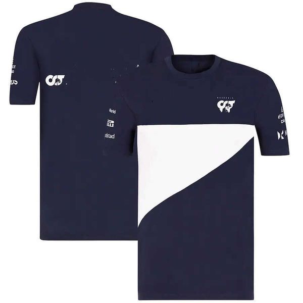 

f1 formula one t shirts competition audience t-shirt scuderia alpha tauri team navy short sleeve kakuta gasley simple style work clothes, White;black