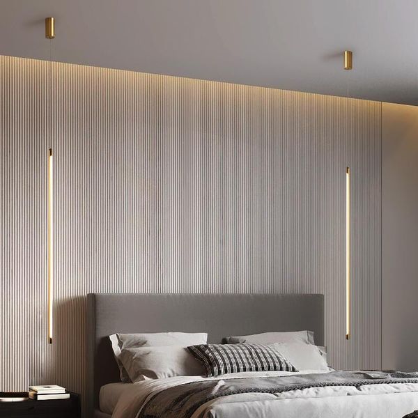 

pendant lamps long-line led small chandelier bedroom bedside dining room background wall modern minimalist nordic