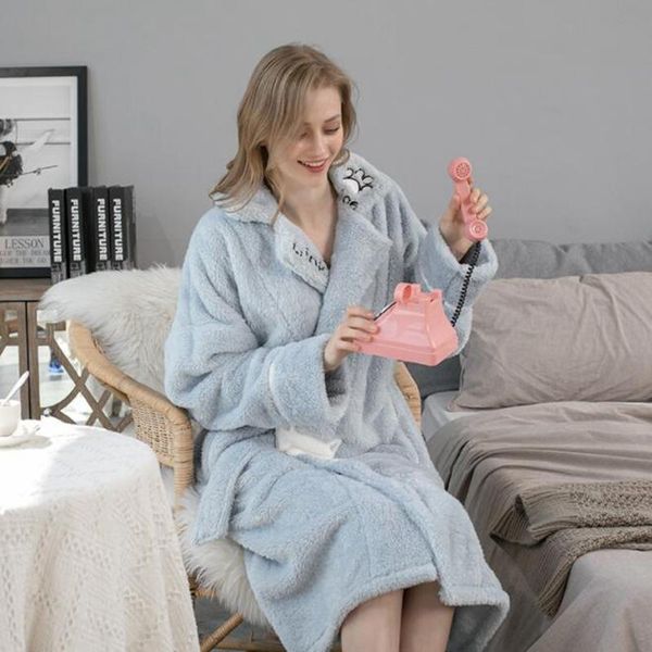 

women's sleepwear cat robes for women winter warm flannel coral fleece nightdress female pajamas home clothes long kimono el bathrob, Black;red