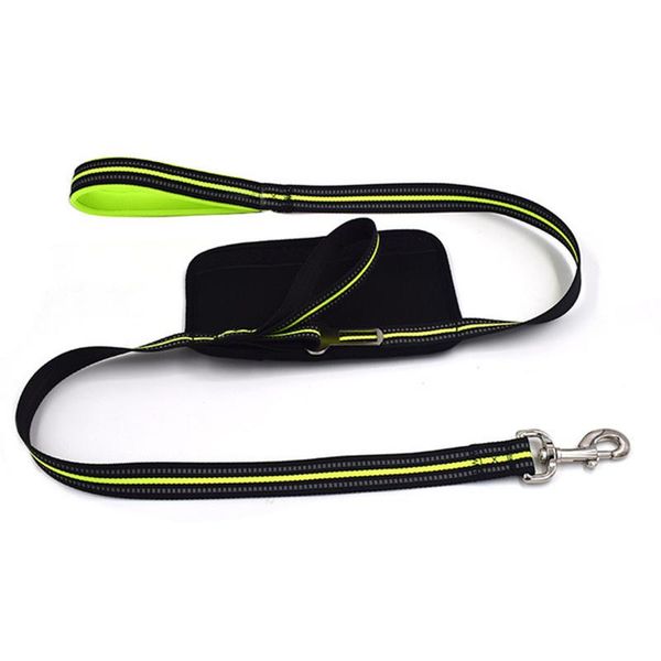 

dog collars & leashes 2 in1 seat belt and dogleash reflective nylon pet training leash with multifunctional handle bag walking