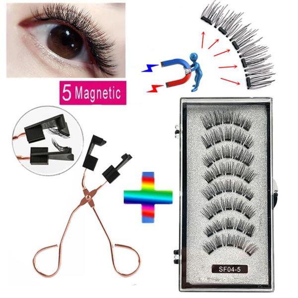 

false eyelashes 5 magnet magnetic makeup natural reusable eyelash tweezers