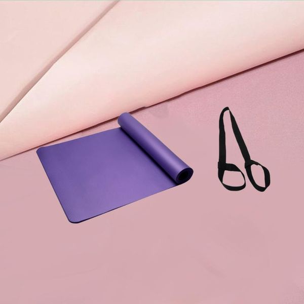 

183x61x1.5cm yoga knee pad fitness elbow cushion seat floor mat nbr with bandage strap (purple) mats