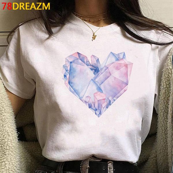 

women's t-shirt geometry tshirt tees female plus size vintage harajuku aesthetic grunge clothes, White