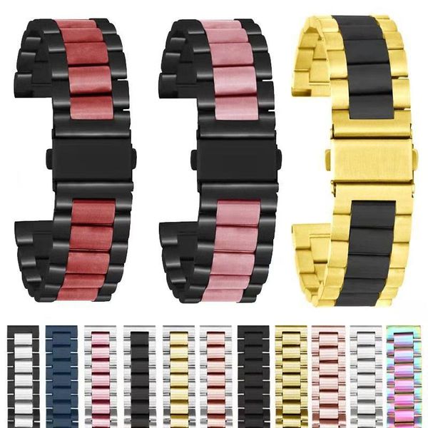 

watch bands stainless steel metal 20mm quick release band for huawei gt 2 gtr replacement wristbands strap wb405, Black;brown