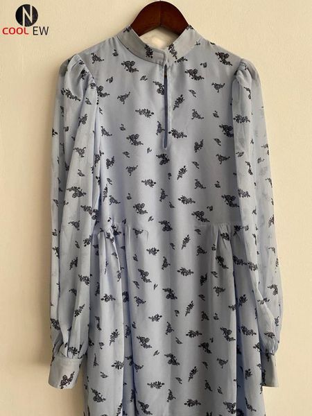 

casual dresses elfbop ladies printed loose short dress with long sleeve, Black;gray