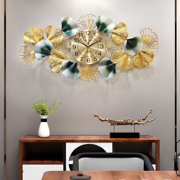 

wall clocks luxury gold clock metal modern design digital decoration mural horloge dk50wc