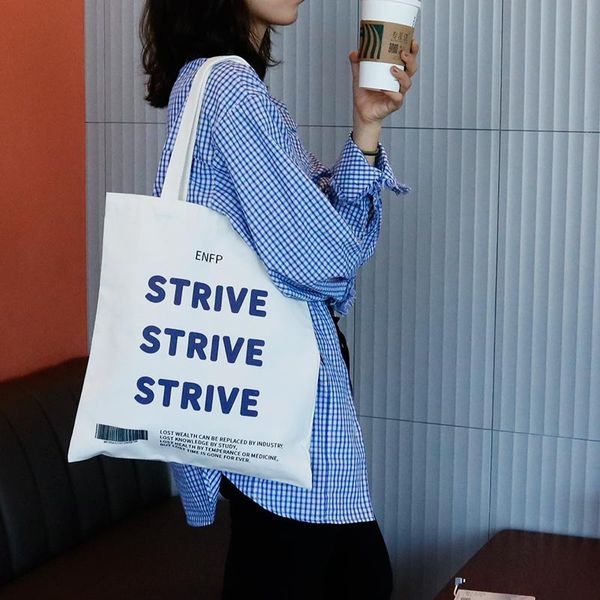 

storage bags arrival simple canvas bag strive hand-stitched shopping large-capacity literature and art diagonal