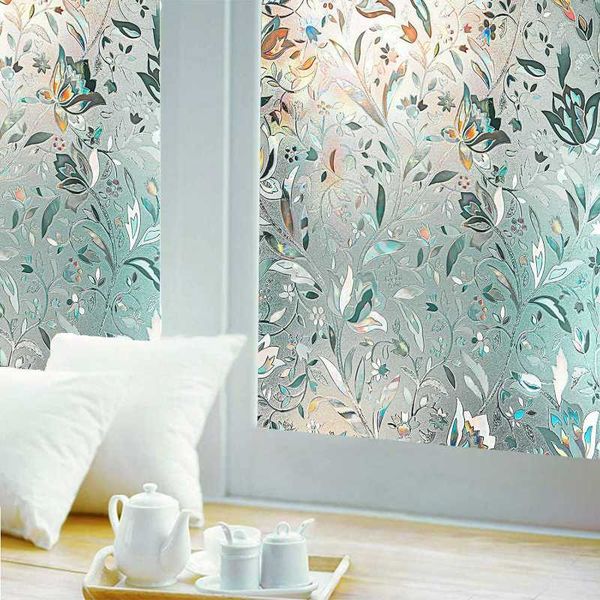 

rainbow window film stained glass static non adhesive opaque privacy protective tint for home heat control sticker stickers