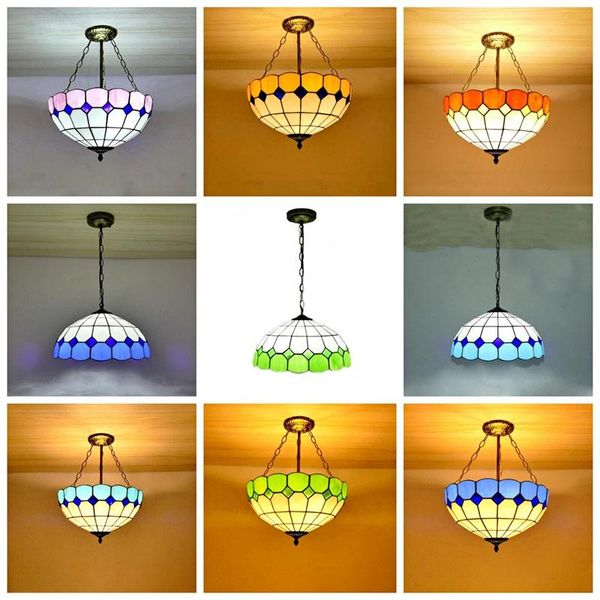 

pendant lamps tiffany stained glass lights vintage mediterranean led kitchen hanging lamp dining room bar home lighting fixtures