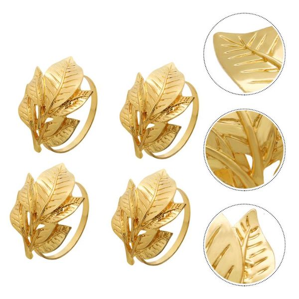 

napkin rings 4pcs creative holders buckles for wedding el (golden)