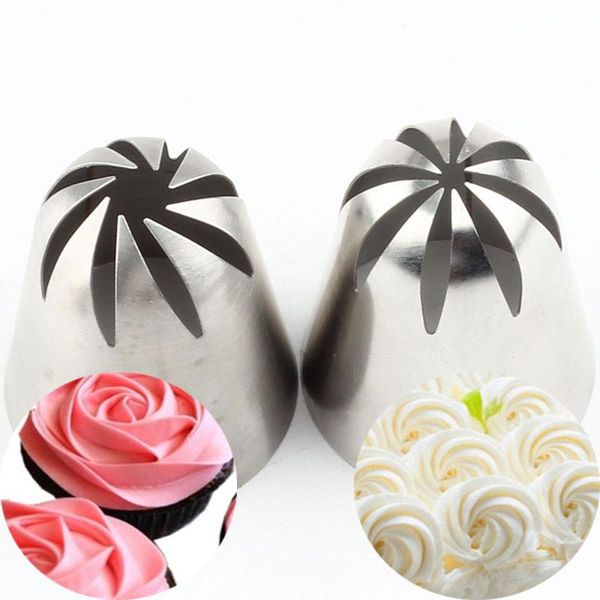 

baking & pastry tools russian tips large size 2 pcs cream steel stainless nozzle icing piping set decorating cupcake cakes