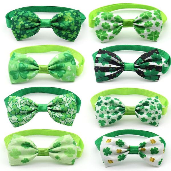 

irish day pet bow tie st. patrick's clover cat and dog accessories apparel