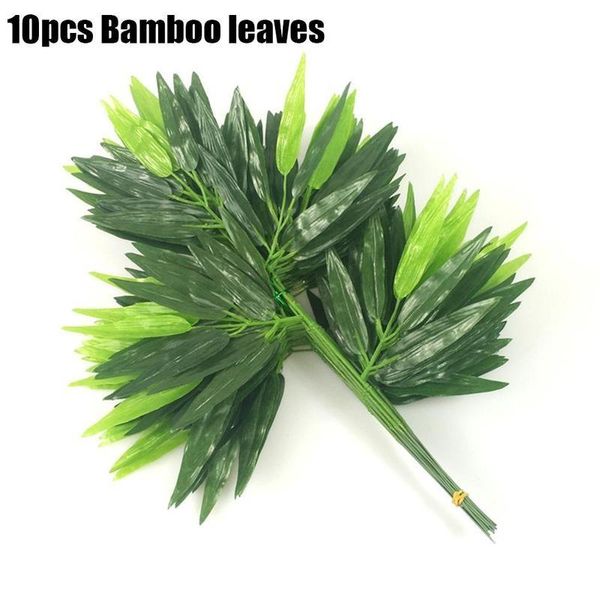 

decorative flowers & wreaths 10pcs 45cm fake green bamboo leaves artificial leaf for home living room garden decoration plant plastic plants