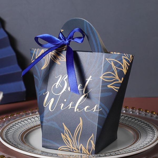 

T-shaped Handle Candy Bag Baby Shower Paper Chocolate Boxes Birthday Wedding Favours Candy Boxes without Ribbon GGA4175