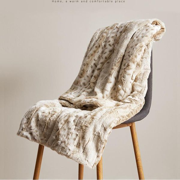 

blankets thick white leopard blanket double layer napping warm knee sofa bed travel throw resting nordic towel