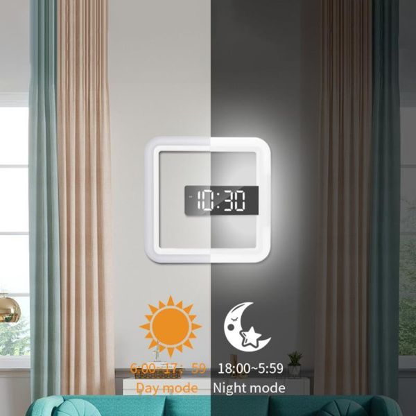 

desk & table clocks led wooden alarm clock sound-activated screen dual display of temperature smart and humidity despertador usb/