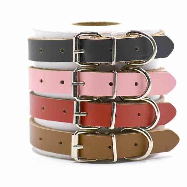 

genunie leather dog collar engraving diy tag pet customized information on s m l four colors collars & leashes