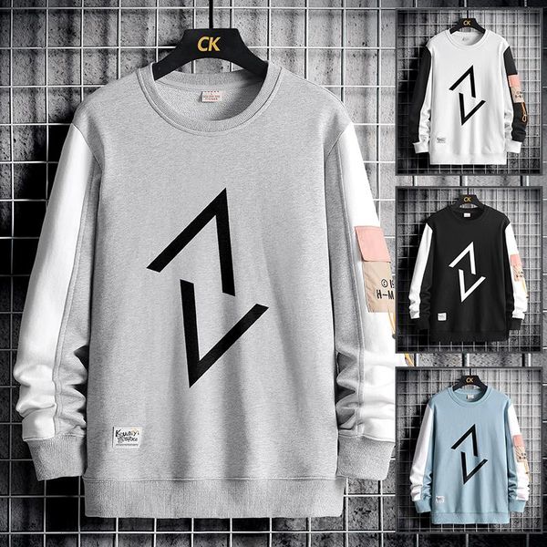 

men's hoodies & sweatshirts punk 2021 print hip hop streetwear sweatshirt black white spring autumn casual clothes