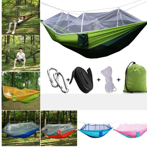 

sleeping bags portable parachute camping travel hammock with mosquito net swing bed for outdoor sports hiking picnic