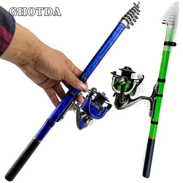 

spinning fishing rod with reel ultralight travel boat rock combo pesca rods
