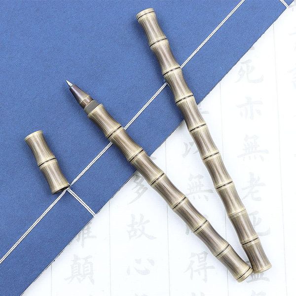 

gel pens vintage bamboo brass pen hand-drawing craft neutral business signature students with personalized stationery graduation cere