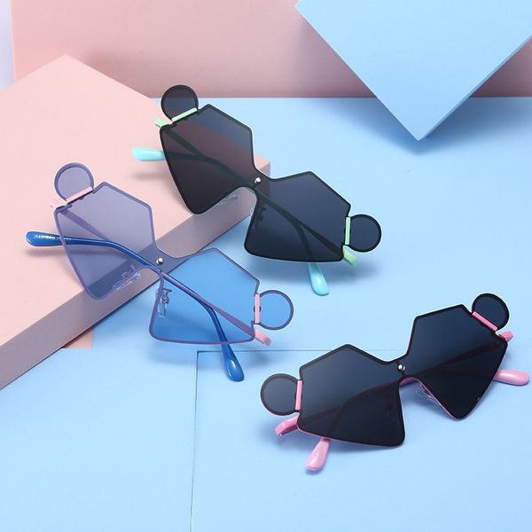 

fashion metal children's cartoon polarized sunglasses boy animal model glasses girl p sunglass, Blue