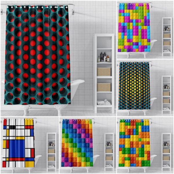 

shower curtains 3d curtain waterproof bathroom geometric printed for fabric homedecor