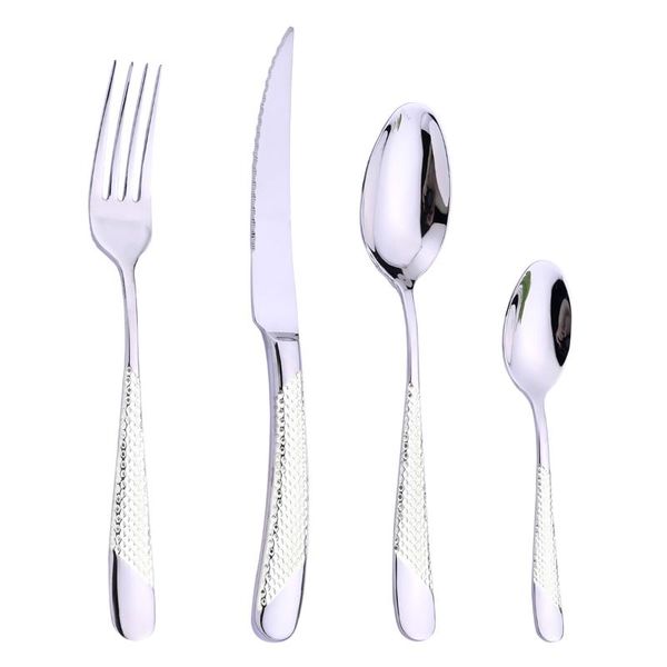 

dinnerware sets cutlery set 304 stainless steel silverware dinner knife fork teaspoon dishwasher safe drop