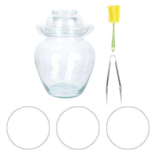 

storage bottles & jars 1pc multi-functional glass pickle jar kitchen brewing