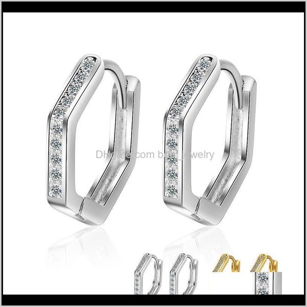 

charm jewelry3a zirconia small hoop sier gold color loop hie earrings simple fashion party jewelry gifts for women drop delivery, Golden