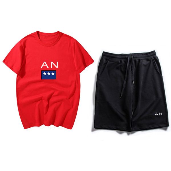 

fashion designer letter print set men 2022 summer new tracksuit sweatshirt + beach shorts sets mens casual t-shirts sportswears -3xl, Gray
