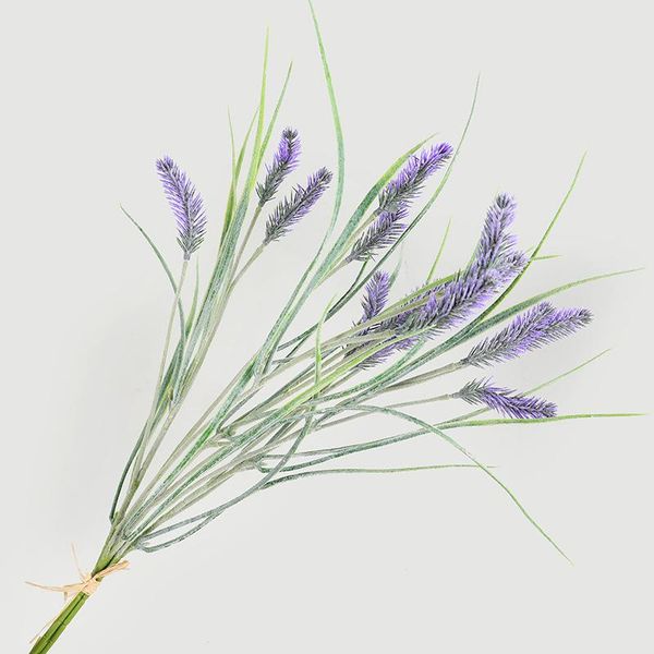 

new flocked lavender grass bundle fake plants for home decor setaria artificial flowers wedding decorations